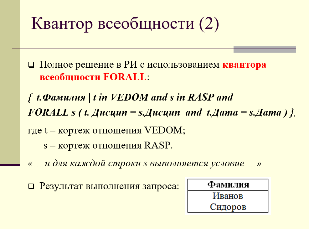 квантор всеобщности: пример применения